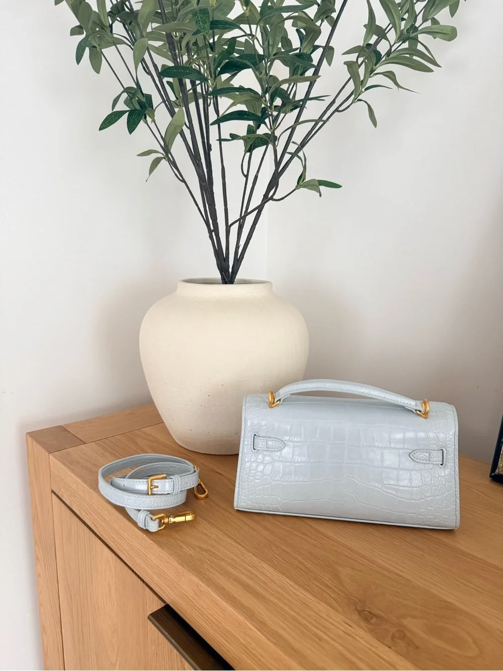 JW PEI Brandnew Noor  Crossbody / Handbag Bag in Blue Croc with Gold Hardware
